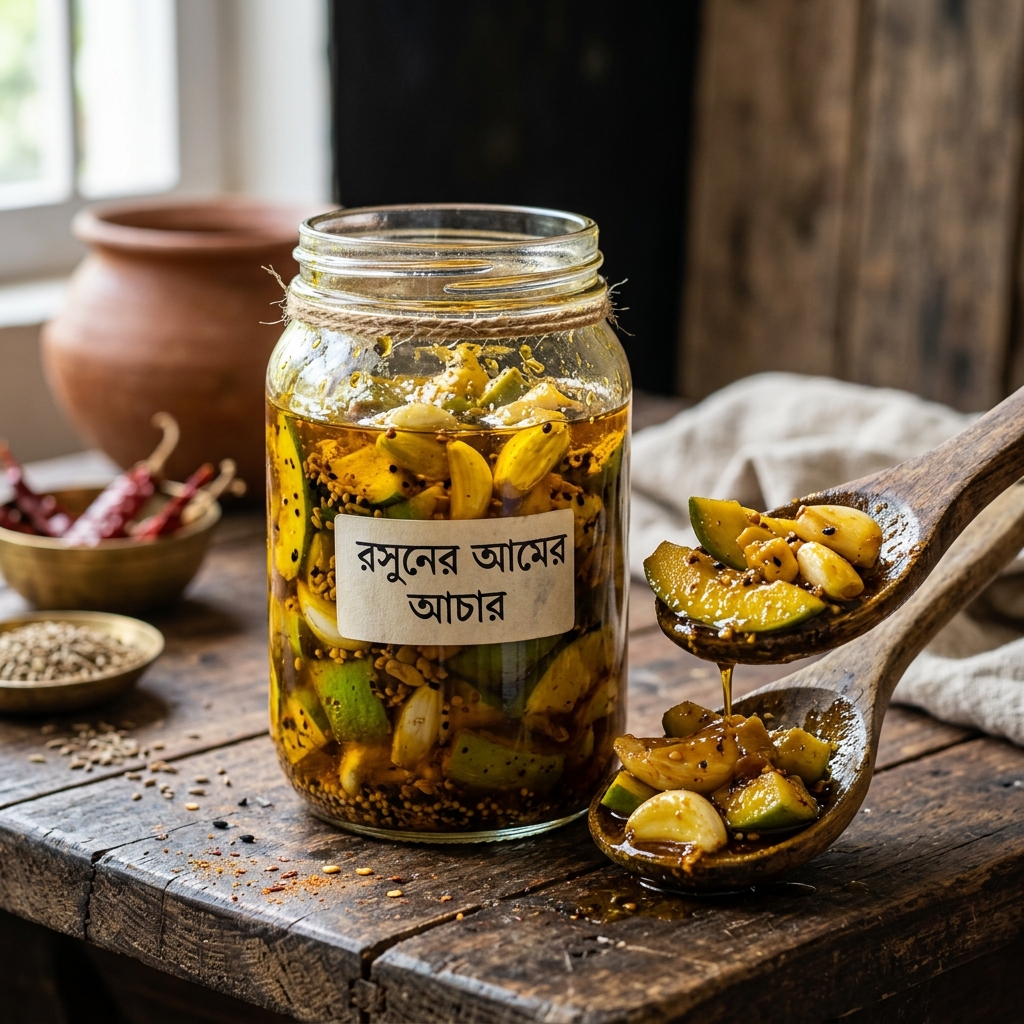 Garlic Mango Pickle (রসুন ও আমের আচার)